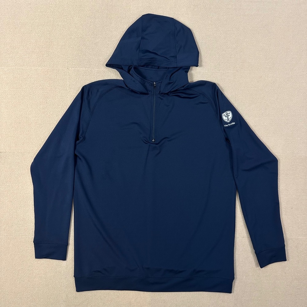 Swannies 1/4 Zip Performance Hoodie Mens XL Navy Blue Scottie Golf Pullover